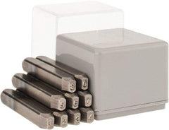 C.H. Hanson - 9 Piece, 1/8" Character Steel Stamp Set - Figures, Reverse - Caliber Tooling