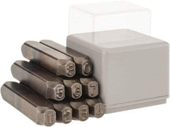 C.H. Hanson - 9 Piece, 1/4" Character Steel Stamp Set - Figures, Reverse - Caliber Tooling