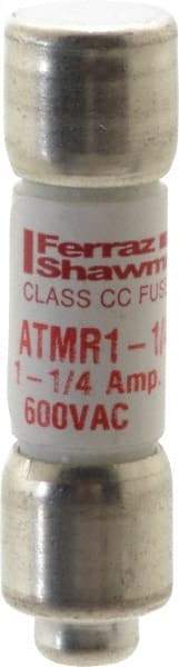 Ferraz Shawmut - 600 VAC/VDC, 1.25 Amp, Fast-Acting General Purpose Fuse - Clip Mount, 1-1/2" OAL, 100 at DC, 200 at AC kA Rating, 13/32" Diam - Caliber Tooling