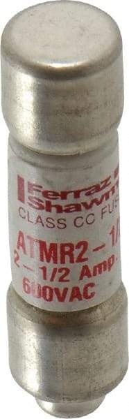 Ferraz Shawmut - 600 VAC/VDC, 2.5 Amp, Fast-Acting General Purpose Fuse - Clip Mount, 1-1/2" OAL, 100 at DC, 200 at AC kA Rating, 13/32" Diam - Caliber Tooling