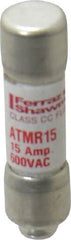 Ferraz Shawmut - 600 VAC/VDC, 15 Amp, Fast-Acting General Purpose Fuse - Clip Mount, 1-1/2" OAL, 100 at DC, 200 at AC kA Rating, 13/32" Diam - Caliber Tooling