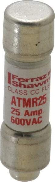 Ferraz Shawmut - 600 VAC/VDC, 25 Amp, Fast-Acting General Purpose Fuse - Clip Mount, 1-1/2" OAL, 100 at DC, 200 at AC kA Rating, 13/32" Diam - Caliber Tooling