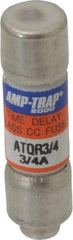 Ferraz Shawmut - 300 VDC, 600 VAC, 0.75 Amp, Time Delay General Purpose Fuse - Clip Mount, 1-1/2" OAL, 100 at DC, 200 at AC kA Rating, 13/32" Diam - Caliber Tooling