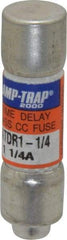 Ferraz Shawmut - 300 VDC, 600 VAC, 1.25 Amp, Time Delay General Purpose Fuse - Clip Mount, 1-1/2" OAL, 100 at DC, 200 at AC kA Rating, 13/32" Diam - Caliber Tooling