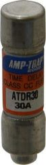 Ferraz Shawmut - 300 VDC, 600 VAC, 30 Amp, Time Delay General Purpose Fuse - Clip Mount, 1-1/2" OAL, 100 at DC, 200 at AC kA Rating, 13/32" Diam - Caliber Tooling