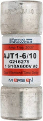 Ferraz Shawmut - 500 VDC, 600 VAC, 1.6 Amp, Time Delay General Purpose Fuse - Clip Mount, 2-1/4" OAL, 100 at DC, 200 at AC, 300 (Self-Certified) kA Rating, 13/16" Diam - Caliber Tooling