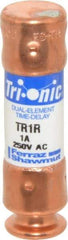 Ferraz Shawmut - 250 VAC/VDC, 1 Amp, Time Delay General Purpose Fuse - Clip Mount, 50.8mm OAL, 20 at DC, 200 at AC kA Rating, 9/16" Diam - Caliber Tooling