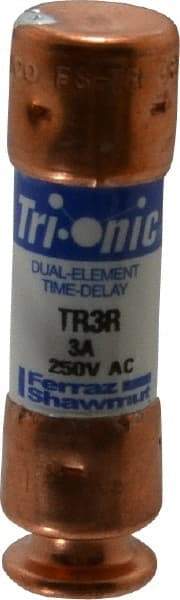 Ferraz Shawmut - 160 VDC, 250 VAC, 3 Amp, Time Delay General Purpose Fuse - Clip Mount, 50.8mm OAL, 20 at DC, 200 at AC kA Rating, 9/16" Diam - Caliber Tooling