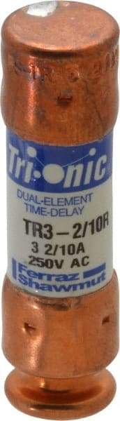 Ferraz Shawmut - 160 VDC, 250 VAC, 3.2 Amp, Time Delay General Purpose Fuse - Clip Mount, 50.8mm OAL, 20 at DC, 200 at AC kA Rating, 9/16" Diam - Caliber Tooling