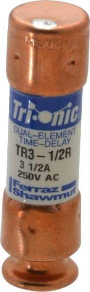 Ferraz Shawmut - 160 VDC, 250 VAC, 3.5 Amp, Time Delay General Purpose Fuse - Clip Mount, 50.8mm OAL, 20 at DC, 200 at AC kA Rating, 9/16" Diam - Caliber Tooling