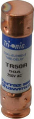 Ferraz Shawmut - 250 VAC/VDC, 50 Amp, Time Delay General Purpose Fuse - Clip Mount, 76.2mm OAL, 20 at DC, 200 at AC kA Rating, 13/16" Diam - Caliber Tooling