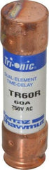 Ferraz Shawmut - 250 VAC/VDC, 60 Amp, Time Delay General Purpose Fuse - Clip Mount, 76.2mm OAL, 20 at DC, 200 at AC kA Rating, 13/16" Diam - Caliber Tooling