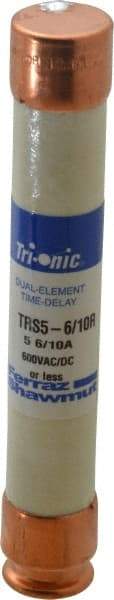 Ferraz Shawmut - 600 VAC/VDC, 5.6 Amp, Time Delay General Purpose Fuse - Clip Mount, 127mm OAL, 20 at DC, 200 at AC kA Rating, 13/16" Diam - Caliber Tooling