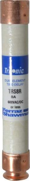 Ferraz Shawmut - 600 VAC/VDC, 8 Amp, Time Delay General Purpose Fuse - Clip Mount, 127mm OAL, 20 at DC, 200 at AC kA Rating, 13/16" Diam - Caliber Tooling