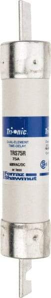 Ferraz Shawmut - 600 VAC/VDC, 75 Amp, Time Delay General Purpose Fuse - Clip Mount, 7-7/8" OAL, 100 at DC, 200 at AC kA Rating, 1-5/16" Diam - Caliber Tooling