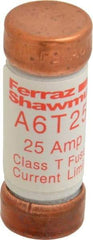 Ferraz Shawmut - 300 VDC, 600 VAC, 25 Amp, Fast-Acting General Purpose Fuse - Clip Mount, 1-1/2" OAL, 100 at DC, 200 at AC kA Rating, 9/16" Diam - Caliber Tooling