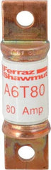 Ferraz Shawmut - 300 VDC & 600 VAC, 80 Amp, Fast-Acting General Purpose Fuse - Bolt-on Mount, 75mm OAL, 100 at DC, 200 at AC kA Rating, 13/16" Diam - Caliber Tooling