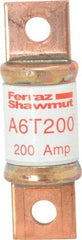 Ferraz Shawmut - 300 VDC, 600 VAC, 200 Amp, Fast-Acting General Purpose Fuse - Bolt-on Mount, 3-1/4" OAL, 100 at DC, 200 at AC kA Rating, 1-1/16" Diam - Caliber Tooling