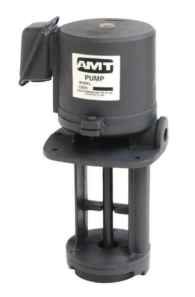 American Machine & Tool - 3/1.5 Amp, 115/230 Volt, 1/4 hp, 1 Phase, 3,450 RPM, Cast Iron Immersion Machine Tool & Recirculating Pump - Exact Industrial Supply