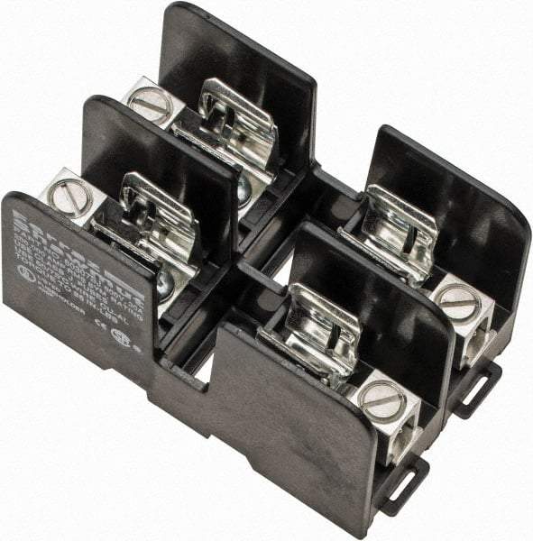 Ferraz Shawmut - 2 Pole, 14 to 2 AWG, 600 VAC/VDC, 30 Amp, DIN Rail Mount, Screw Mount Fuse Block - 3.9 Inch Long x 2.45 Inch Wide x 2.2 Inch High Block - Caliber Tooling