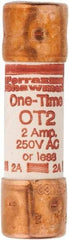 Ferraz Shawmut - 250 VAC/VDC, 2 Amp, Fast-Acting General Purpose Fuse - Clip Mount, 50.8mm OAL, 20 at DC, 50 at AC kA Rating, 9/16" Diam - Caliber Tooling