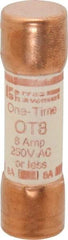 Ferraz Shawmut - 250 VAC/VDC, 8 Amp, Fast-Acting General Purpose Fuse - Clip Mount, 50.8mm OAL, 20 at DC, 50 at AC kA Rating, 9/16" Diam - Caliber Tooling