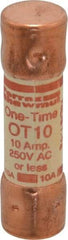 Ferraz Shawmut - 250 VAC/VDC, 10 Amp, Fast-Acting General Purpose Fuse - Clip Mount, 50.8mm OAL, 20 at DC, 50 at AC kA Rating, 9/16" Diam - Caliber Tooling