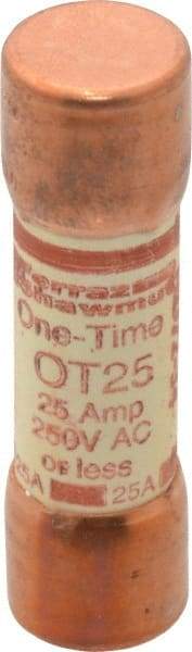 Ferraz Shawmut - 250 VAC/VDC, 25 Amp, Fast-Acting General Purpose Fuse - Clip Mount, 50.8mm OAL, 20 at DC, 50 at AC kA Rating, 9/16" Diam - Caliber Tooling