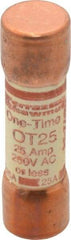 Ferraz Shawmut - 250 VAC/VDC, 25 Amp, Fast-Acting General Purpose Fuse - Clip Mount, 50.8mm OAL, 20 at DC, 50 at AC kA Rating, 9/16" Diam - Caliber Tooling