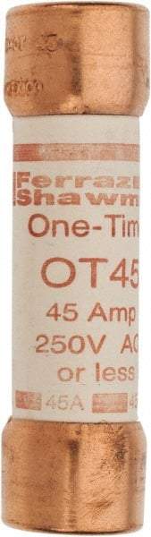 Ferraz Shawmut - 250 VAC/VDC, 45 Amp, Fast-Acting General Purpose Fuse - Clip Mount, 76.2mm OAL, 20 at DC, 50 at AC kA Rating, 13/16" Diam - Caliber Tooling