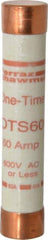 Ferraz Shawmut - 300 VDC, 600 VAC, 60 Amp, Fast-Acting General Purpose Fuse - Clip Mount, 5-1/2" OAL, 20 at DC, 50 at AC kA Rating, 1-1/16" Diam - Caliber Tooling