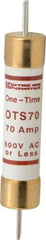 Ferraz Shawmut - 300 VDC, 600 VAC, 70 Amp, Fast-Acting General Purpose Fuse - Clip Mount, 7-7/8" OAL, 20 at DC, 50 at AC kA Rating, 1-5/16" Diam - Caliber Tooling