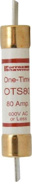 Ferraz Shawmut - 300 VDC, 600 VAC, 80 Amp, Fast-Acting General Purpose Fuse - Clip Mount, 7-7/8" OAL, 20 at DC, 50 at AC kA Rating, 1-5/16" Diam - Caliber Tooling