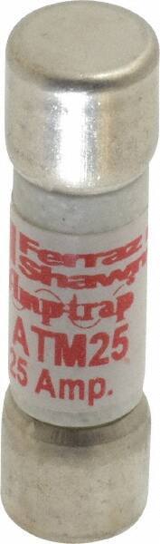 Ferraz Shawmut - 600 VAC/VDC, 25 Amp, Fast-Acting General Purpose Fuse - Clip Mount, 1-1/2" OAL, 100 at AC/DC kA Rating, 13/32" Diam - Caliber Tooling