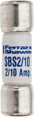 Ferraz Shawmut - 600 VAC, 0.2 Amp, Fast-Acting General Purpose Fuse - Clip Mount, 1-3/8" OAL, 100 at AC kA Rating, 13/32" Diam - Caliber Tooling