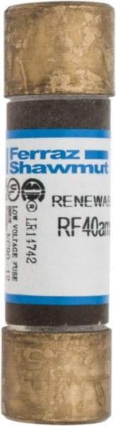 Ferraz Shawmut - 250 VAC, 40 Amp, Fast-Acting Renewable Fuse - Clip Mount, 76mm OAL, 10 at AC kA Rating, 13/16" Diam - Caliber Tooling