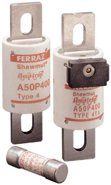 Ferraz Shawmut - 450 VDC, 500 VAC, 600 Amp, Fast-Acting Semiconductor/High Speed Fuse - Bolt-on Mount, 4-15/32" OAL, 100 at AC, 79 at DC kA Rating, 2" Diam - Caliber Tooling