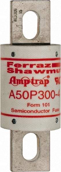 Ferraz Shawmut - 450 VDC, 500 VAC, 300 Amp, Fast-Acting Semiconductor/High Speed Fuse - Bolt-on Mount, 4-11/32" OAL, 100 at AC, 79 at DC kA Rating, 1-1/2" Diam - Caliber Tooling