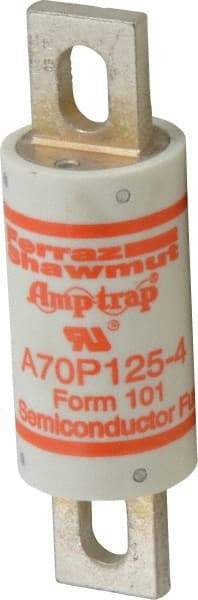 Ferraz Shawmut - 650 VDC, 700 VAC, 125 Amp, Fast-Acting Semiconductor/High Speed Fuse - Bolt-on Mount, 5-3/32" OAL, 100 at AC/DC kA Rating, 1-1/2" Diam - Caliber Tooling