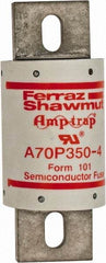 Ferraz Shawmut - 650 VDC, 700 VAC, 350 Amp, Fast-Acting Semiconductor/High Speed Fuse - Bolt-on Mount, 5-3/32" OAL, 100 at AC/DC kA Rating, 2" Diam - Caliber Tooling