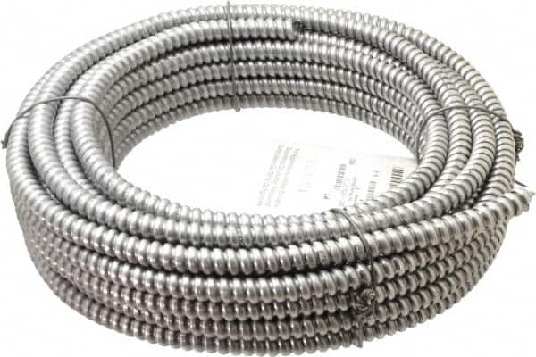 Made in USA - 3/8" Trade Size, 50' Long, Flexible Reduced Wall Flex Conduit - Aluminum, 3/8" ID - Caliber Tooling