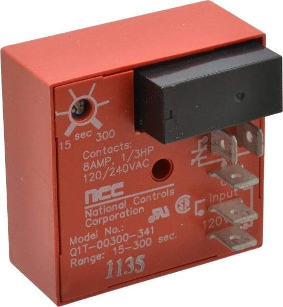 NCC - 5 Pin, SPDT Time Delay Relay - 8 at 250 VAC Resistive Load Contact Amp, 120 VAC, On Board Trimpot - Caliber Tooling