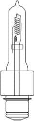 Philips - 750 Watt, 120 Volt, Halogen Commercial & Industrial T3 Lamp - Medium Prefocus Base, 750 to 1599 Equivalent Range, Neutral (3,000 to 3,699), 2-5/8" OAL - Caliber Tooling