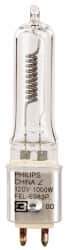 Philips - 1,000 Watt, 120 Volt, Halogen Miniature & Specialty T3 Lamp - Medium Bi-Pin Base, 750 to 1599 Equivalent Range, Neutral (3,000 to 3,699), 2-1/8" OAL - Caliber Tooling