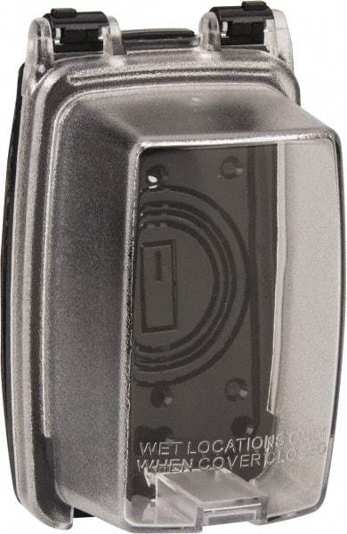 Intermatic - Electrical Outlet Box Polycarbonate Weatherproof Receptacle Cover - Includes (3) Patented Inserts For GFCI/Duplex/Toggle/Round Receptacles, Base Cover Assembly, Gasket, Mounting Screws - Caliber Tooling