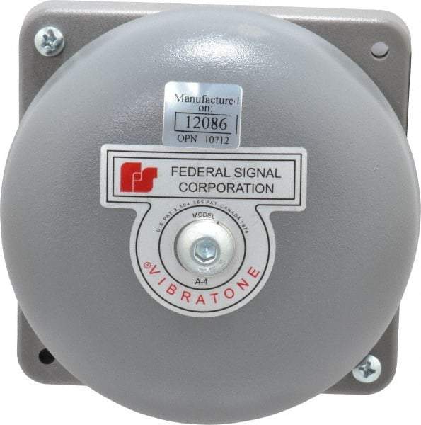 Federal Signal Corp - 4" Diam, 120 Volt Bell - 0.08 Amps, 98 Decibles at 10', Vibrating - Caliber Tooling