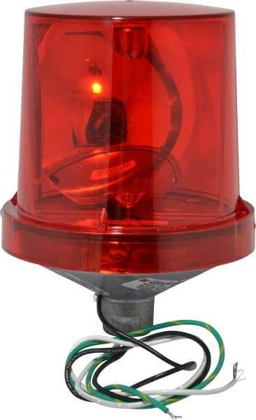 Federal Signal Corp - 4X NEMA Rated, 120 VAC, 0.22 Amp, 25 Watt, Rotating Beacon Incandescent Light - 1/2 Inch Mounted Size x Pipe Mounted, 7-1/4 Inch High, 5-1/2 Inch Diameter, 90 Flashes per min, Includes Lamp - Caliber Tooling