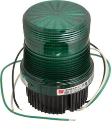 Federal Signal Corp - 120 VAC, 4X NEMA Rated, Strobe Tube, Green, Single Flash Strobe Light - 90 Flashes per min, 1/2 Inch Pipe, 3-15/16 Inch Diameter, 5-1/4 Inch High, IP66 Ingress Rating, Pipe Mount, Surface Mount - Caliber Tooling