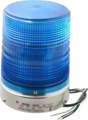 Federal Signal Corp - 120 VAC, 3R NEMA Rated, Strobe Tube, Blue, Single Flash Strobe Light - 80 Flashes per min, 1/2 Inch Pipe, 5.7 Inch Diameter, 8-1/2 Inch High, IP45 Ingress Rating, Pipe Mount - Caliber Tooling