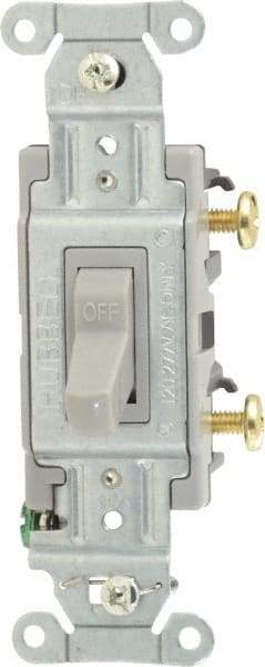 Hubbell Wiring Device-Kellems - 1 Pole, 120 to 277 VAC, 15 Amp, Commercial Grade, Toggle, Wall and Dimmer Light Switch - 4-1/16 Inch High - Caliber Tooling